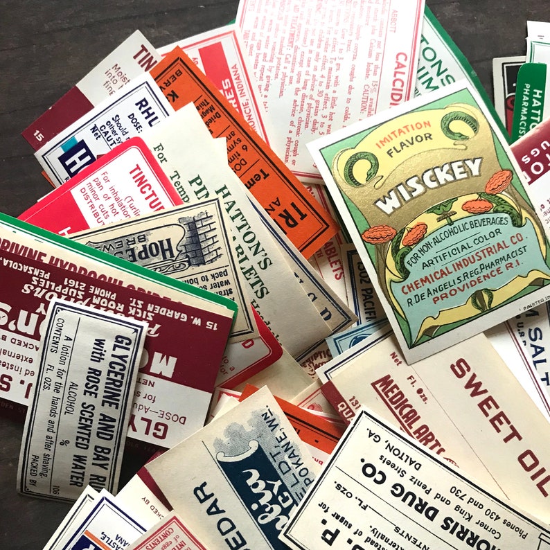 Vintage Pharmacy Labels - Set of 15 - Drug Store Labels, Vintage ...