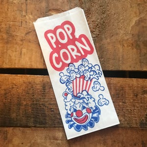 Popcorn Bags Set of 10 Paper Bag, Treat Bag, Merchandise Bags, Circus Bags, Junk Journal Paper Supply, Craft Supplies, Paper Ephemera image 3