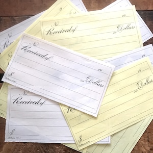 Vintage Receipts - Set of 12 - Vintage Ephemera, Junk Journal Ephemera, Vintage Office, Old Bank Ephemera, Unused Receipts, Vintage Checks