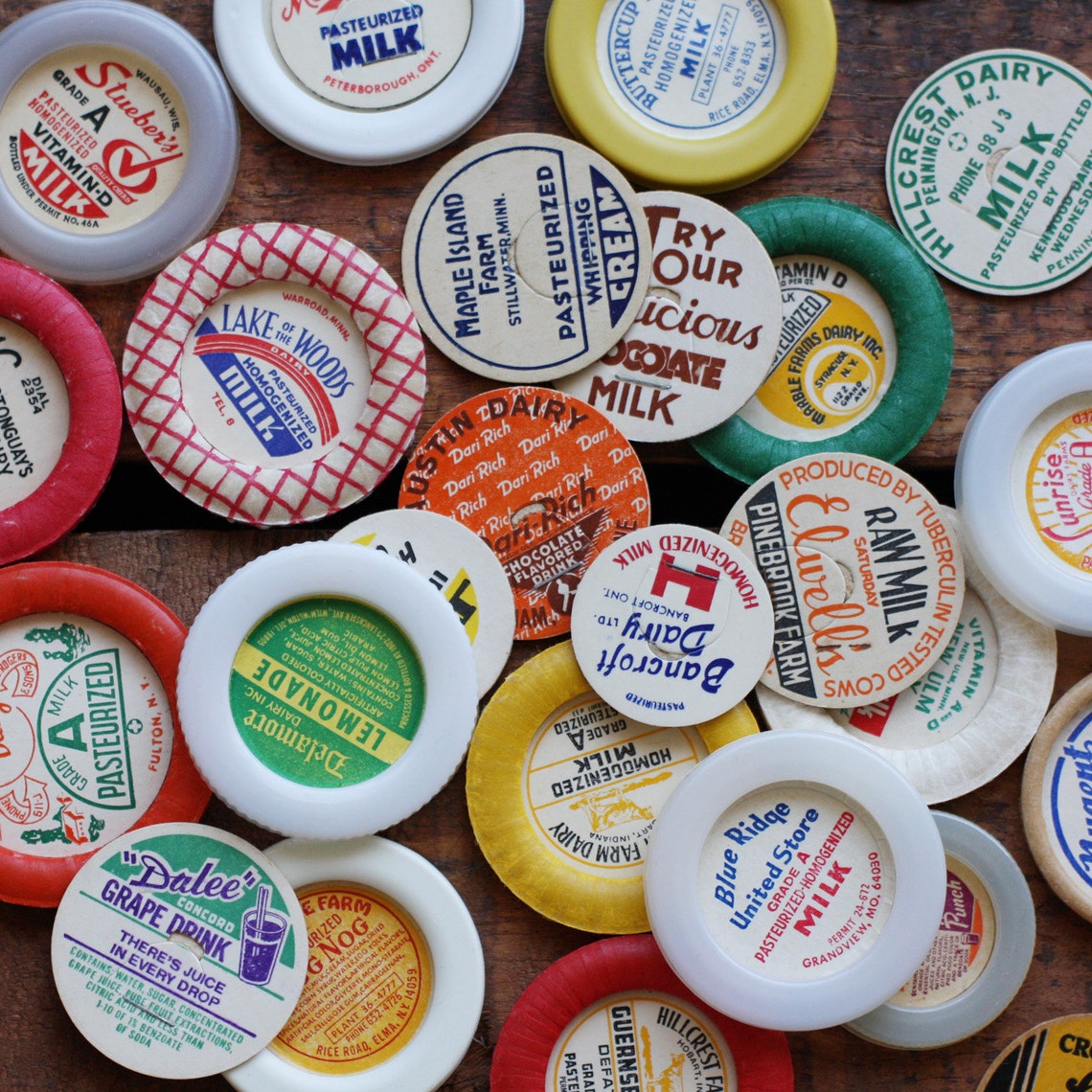 Vintage Milk Caps / Juice Caps Assorted Set of 20 Etsy