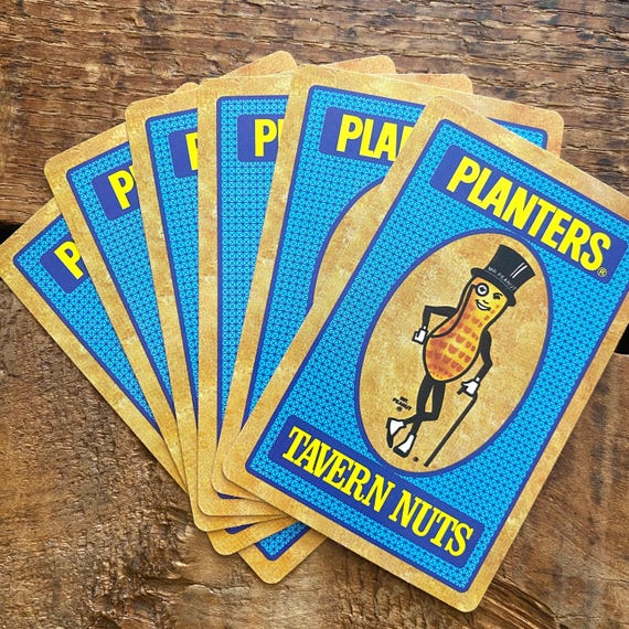 Vintage Planters Mr. Peanut Playing Cards - Set of 6 - Etsy