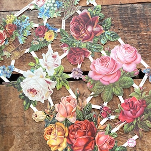 German Scraps - Die Cuts, Cut Outs, Reproduktion, Vintage Stil, Vintage Inspirationen, Papier Ephemera, Junk Journal, Rosen, Blumen, Natur
