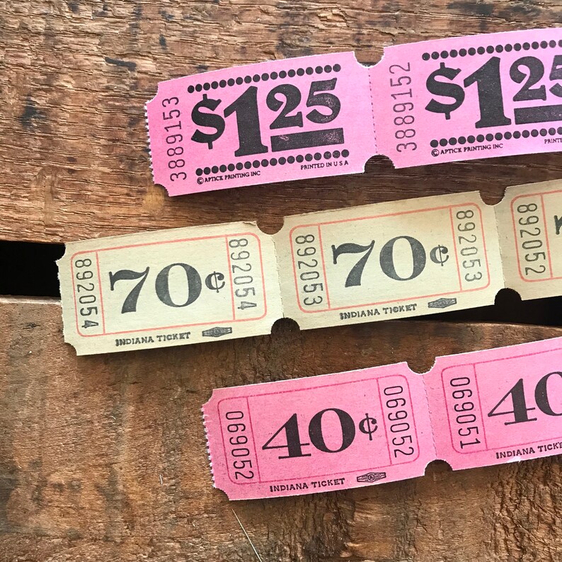 Vintage Tickets Set of 36 Vintage Carnival Tickets Etsy Australia
