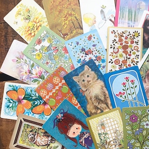 Vintage Playing Cards - Playable Full Deck, Set of 52 - Children Cards, Paper Ephemera, Junk Journal, Altered Art, Craft Supplies, Collage
