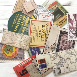 Travel Stickers Set of 25 Travel Ephemera, Junk Journal Paper Ephemera, Planner Supplies, Craft Supplies, Travel Lot, Traveler Notebook image 3