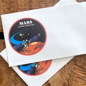 Enveloppes vintage NASA Mars inutilisées - lot de 2 - éphémères spatiales, éphémères en papier, journal indésirable, âge de l'espace, planètes astronautes, scrapbooking