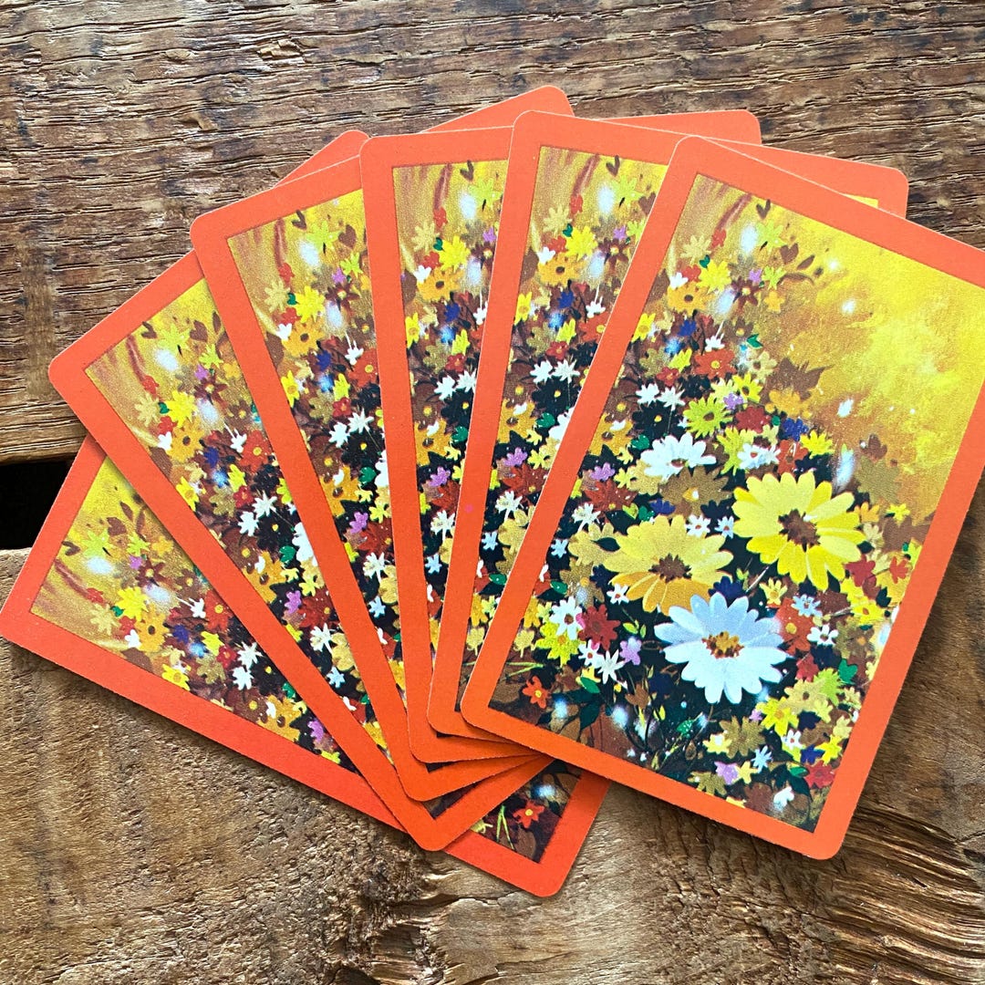 Vintage Flowers Playing Cards - Set of 6 - Paper Ephemera, Junk Journal ...