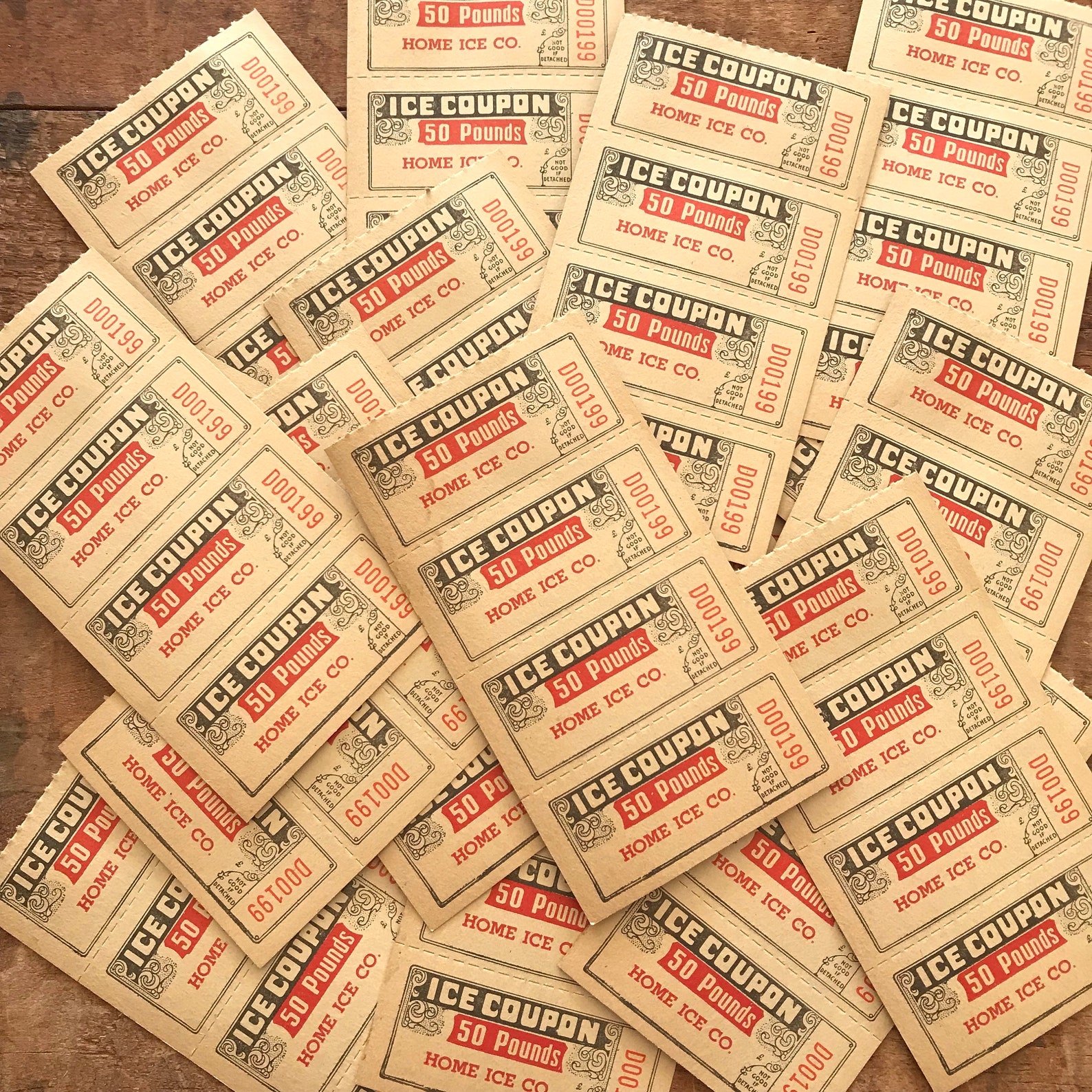 Vintage Ice Coupon Tickets 16 Tickets Vintage Tickets | Etsy
