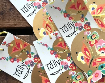 Vintage Butterfly Tally Card - Unused - Art Deco, Art Nouveau, Vintage Paper Ephemera, Junk Journal, Vintage Bridge Card, Bridge Tally, MCM