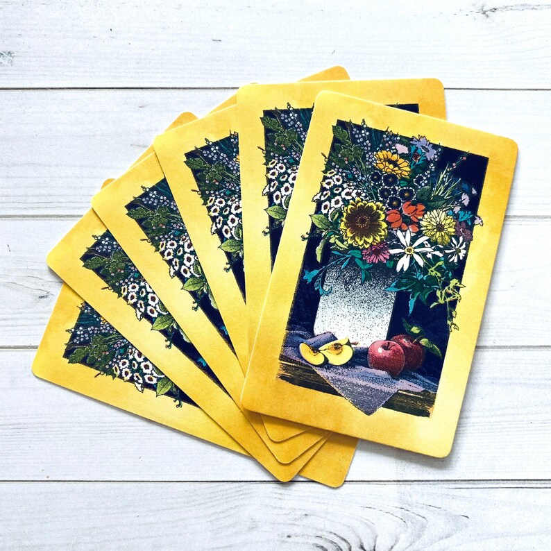 Vintage Fruit and Flowers Still Life Playing Cards - Set of 6 - Etsy