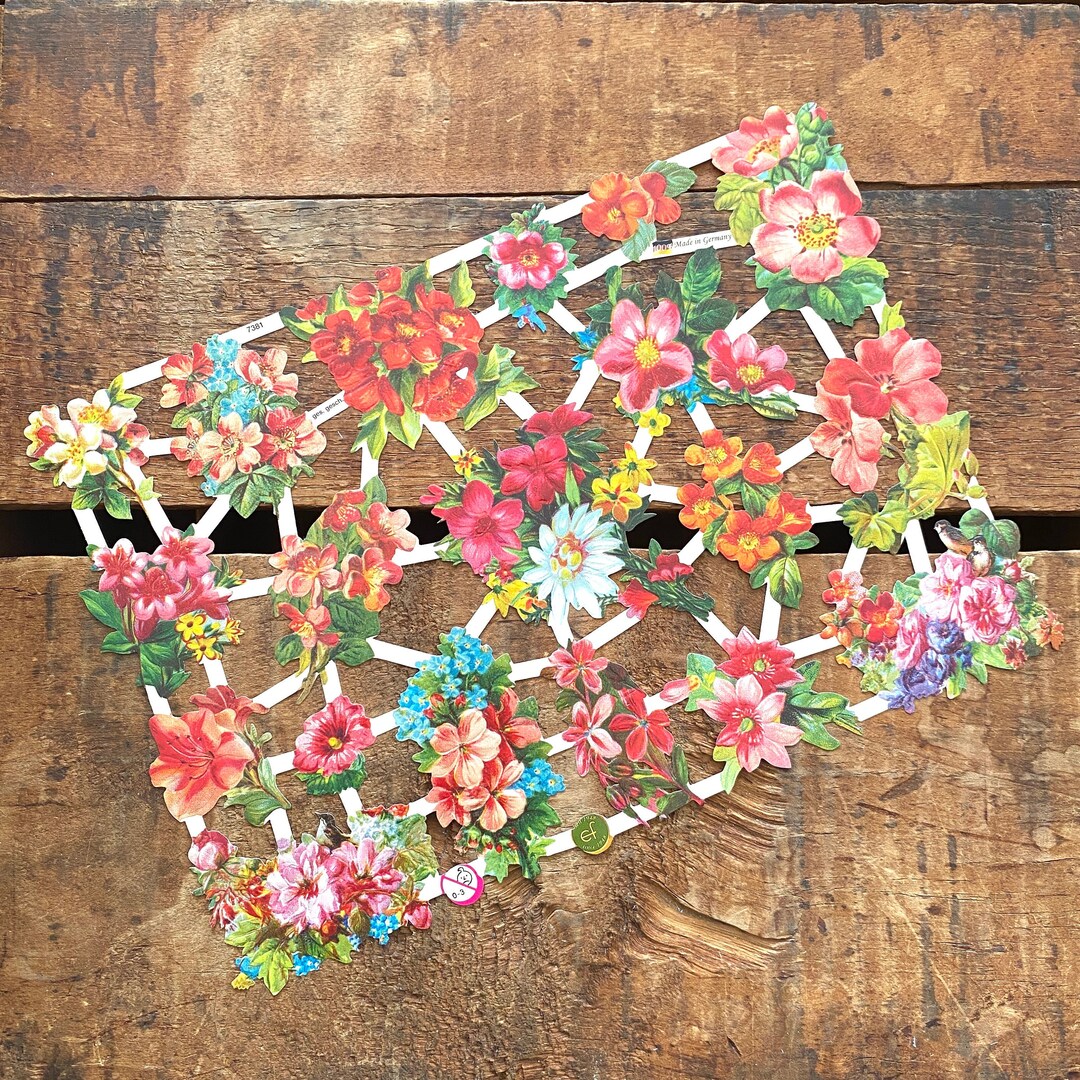 German Scrap Die Cuts - Silver Glitter Butterfly Embellishments For Scrapbooking & Weddings