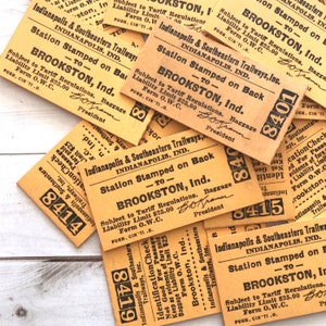 Vintage Railroad Tickets - Set of 5 - Vintage Tickets, Vintage Paper Ephemera, Rare Tickets, Junk Journal Tickets, Old Railroad Ephemera