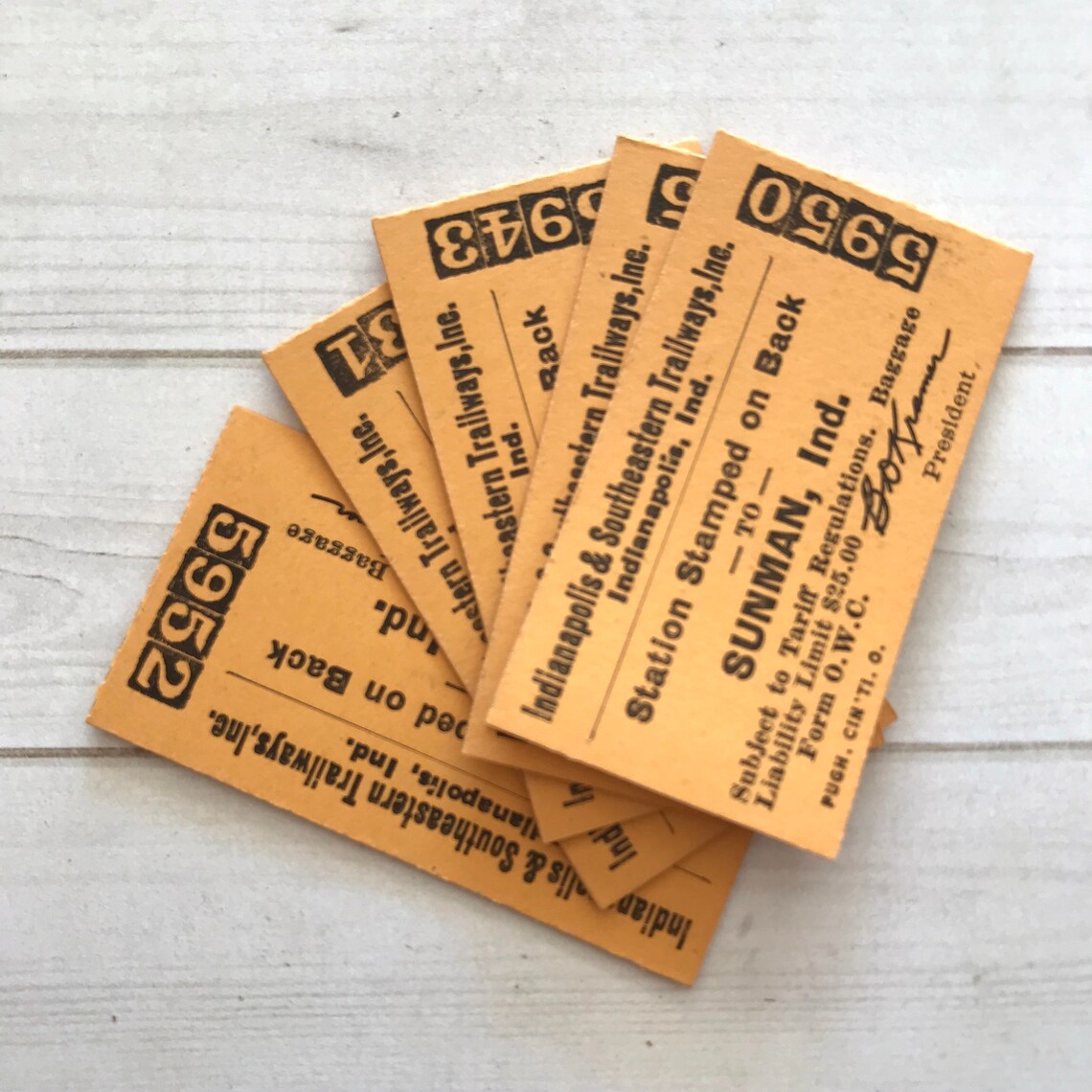 Vintage Railroad Tickets Set of 5 Vintage Tickets Vintage Etsy