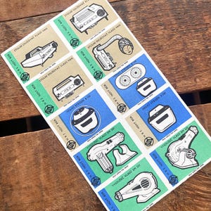 Vintage Czech Appliances Matchbox Labels Sheet - Unused - Paper Ephemera, Junk Journal, Mixed Media, Collage, Altered Art, Old Craft Supply