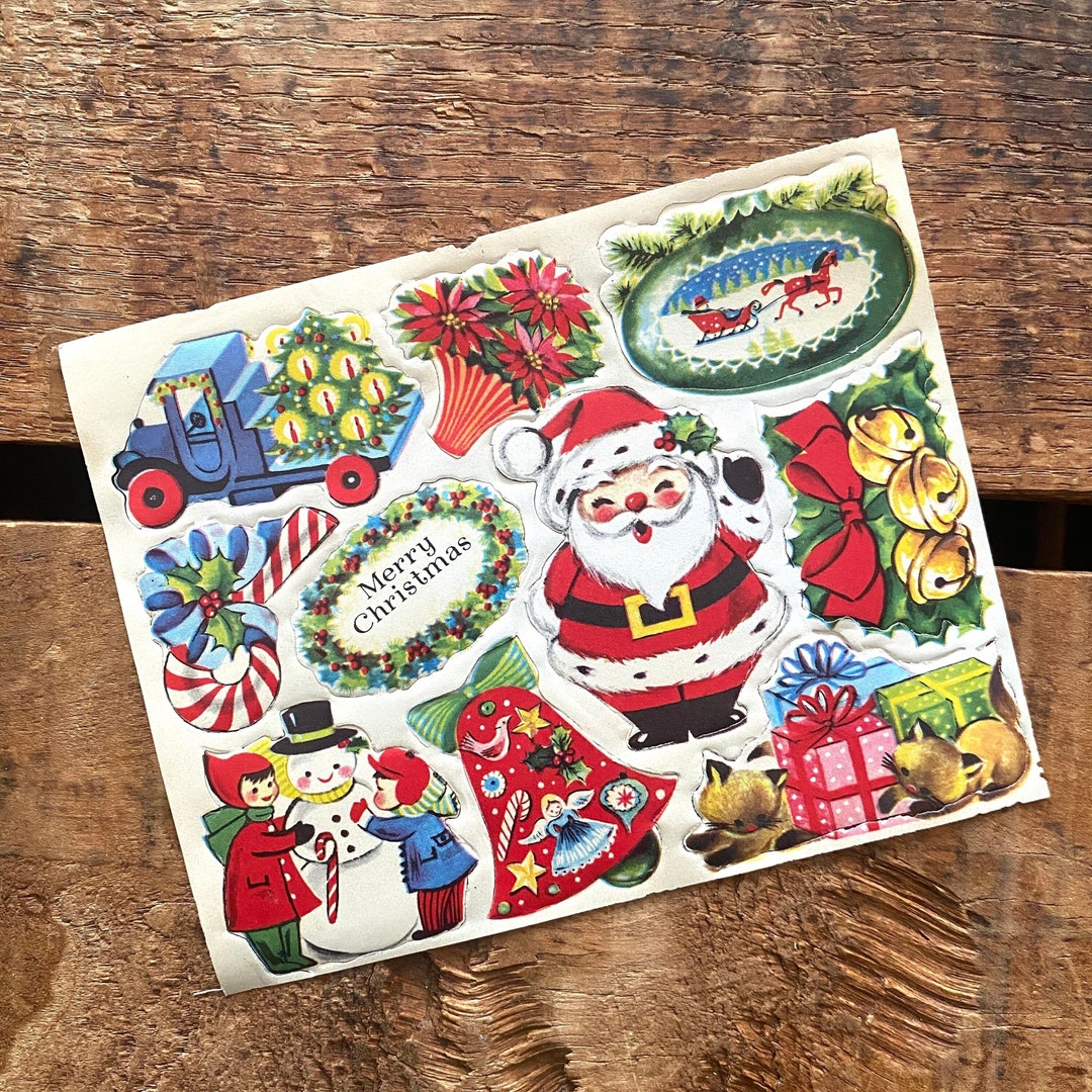 Vintage Christmas Seals 1 Sheet Cute Christmas Ephemera - Etsy