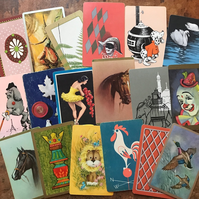 Vintage Playing Cards Assorted Set of 50 Vintage Cards Etsy