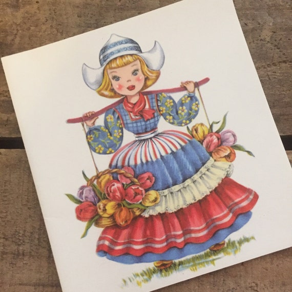 Vintage Dolls of Many Lands Card - Doll of Holland - Blank Inside