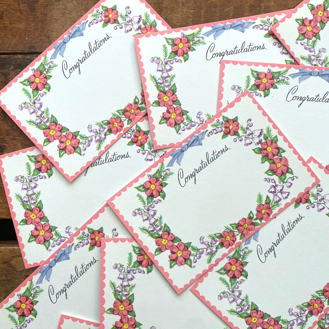 Vintage Florist Cards - Set of 10 - Paper Ephemera, Scrapbook, Junk ...