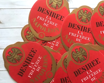 Étiquettes vintage pour boissons à vin, France - Lot de 10 - Papier journal indésirable, éphémères