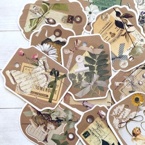 Nature Tag Stickers - Set of 15 - Nature Stickers, Junk Journal Paper Ephemera, Planner Supplies, Animal Ephemera, Collage Stickers