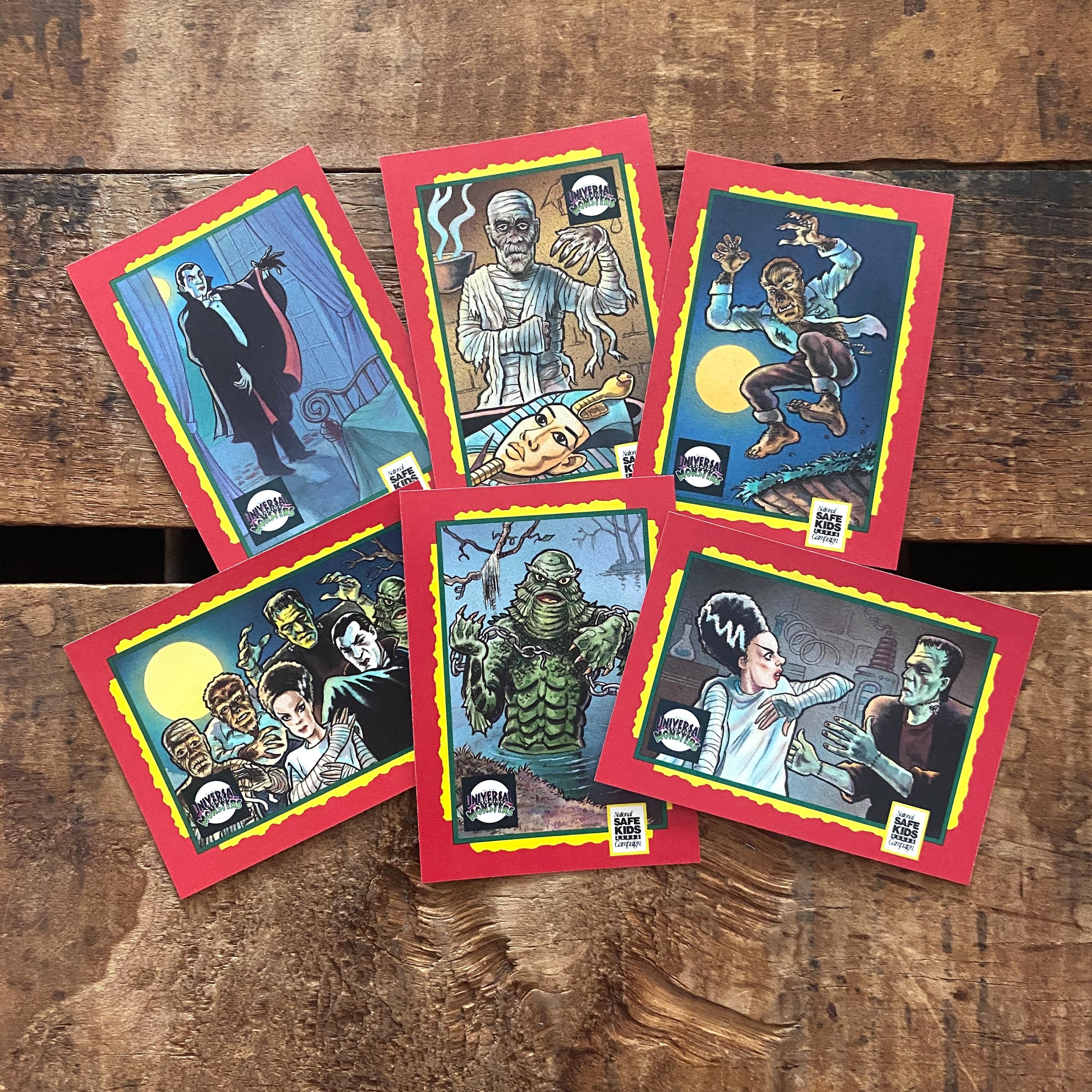 Vintage Universal Monsters Trading Cards - Set of 6 - Junk Journal