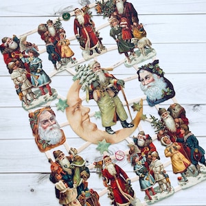German Scraps - Christmas, Santa - Die Cuts, Cut Outs, Reproduktion, Junk Journal Ephemera, Papier Ephemera, Weihnachts Ephemera, Santa Papier