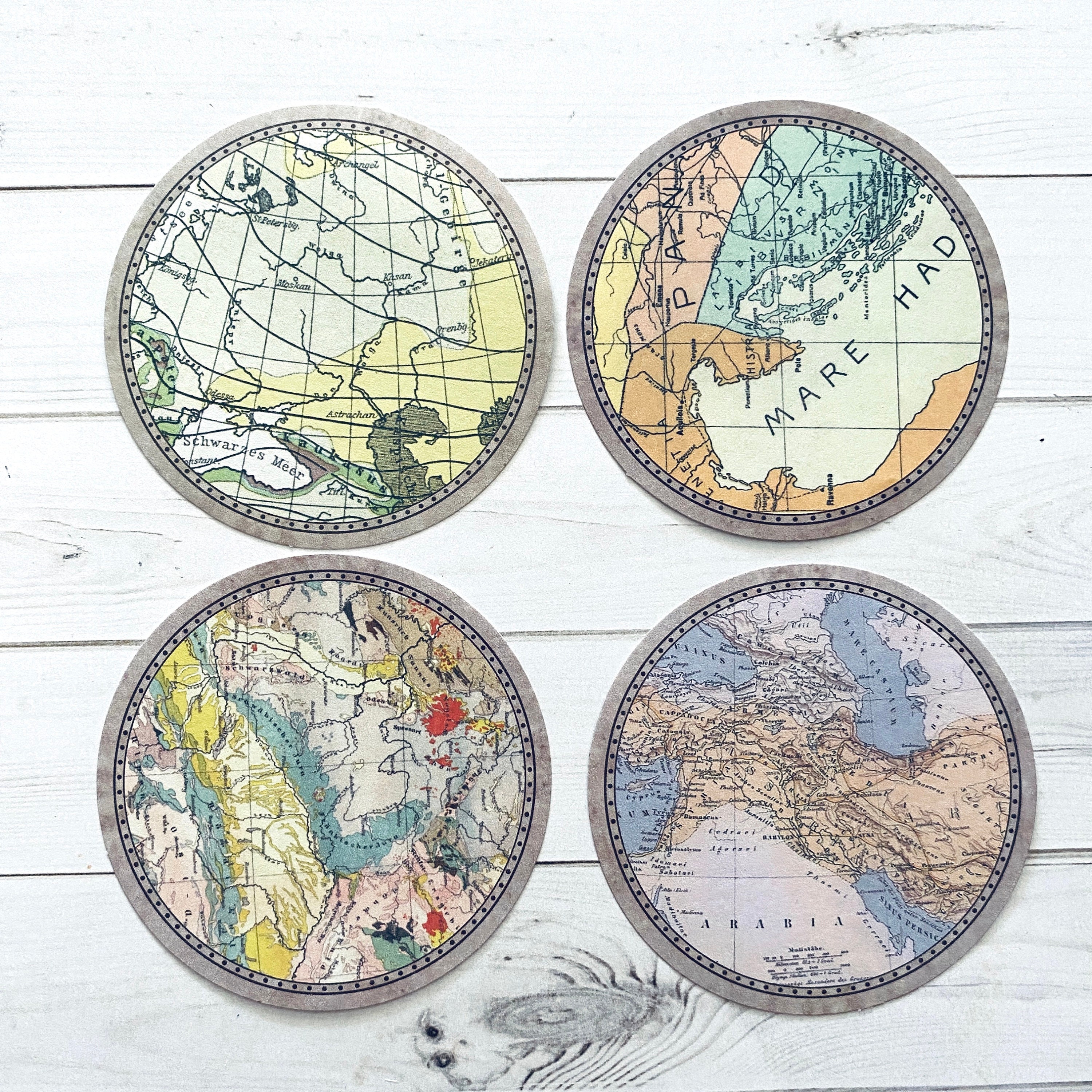 Journal Sticker Map World Map Stickers - Set of 15 - Junk Journal Ephemera Supply - Etsy