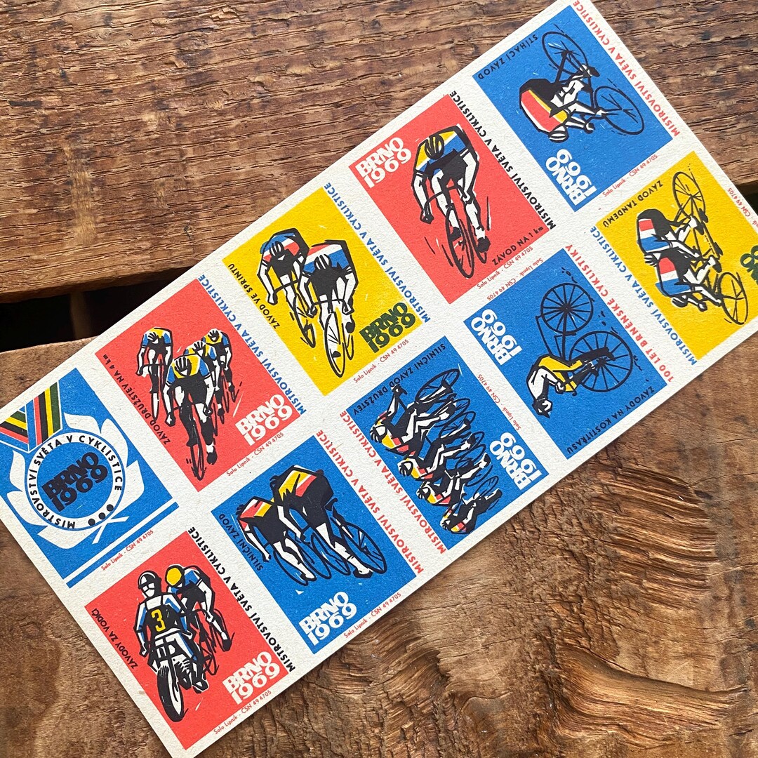 Vintage Czech Bicycles Matchbox Labels Sheet - Unused - Paper Ephemera ...