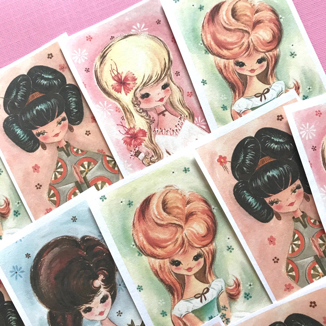 Vintage Ladies Stickers Set of 16 Handmade Stickers Etsy