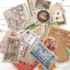 Travel Stickers Set of 25 Travel Ephemera, Junk Journal Paper Ephemera, Planner Supplies, Craft Supplies, Travel Lot, Traveler Notebook image 9