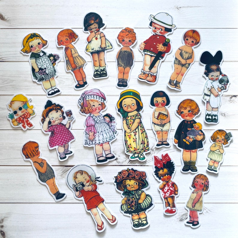 Little Girl Stickers Set of 19 Journal Stickers Paper - Etsy