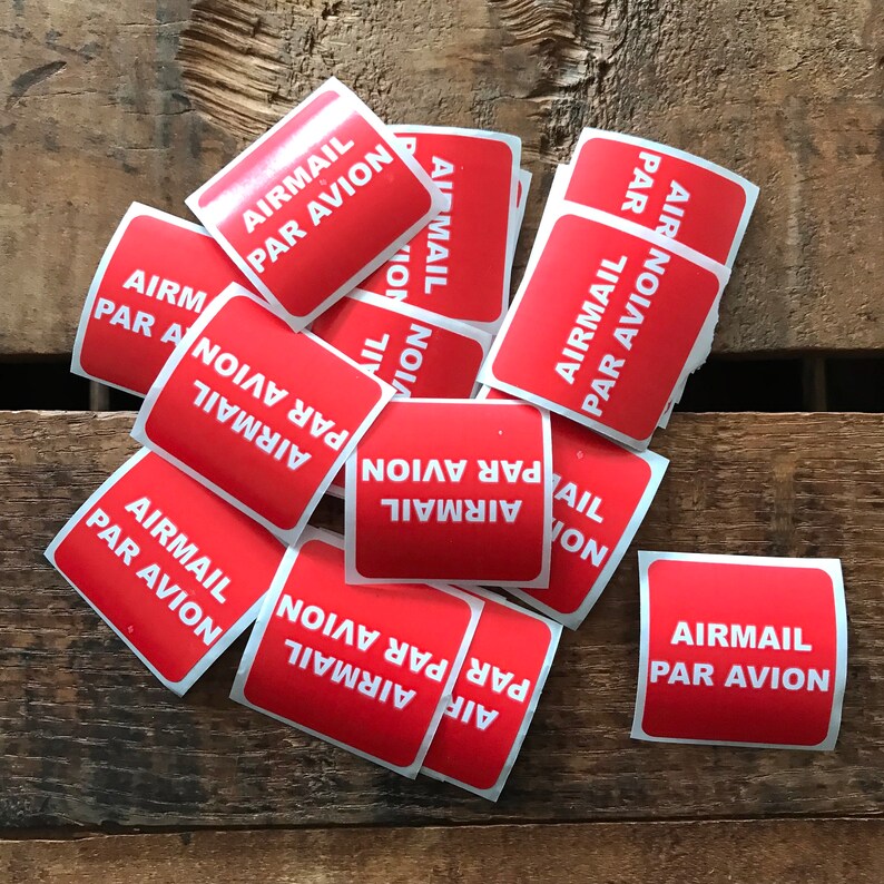 Airmail Labels Set of 20 Airmail Par Avion Red Labels - Etsy