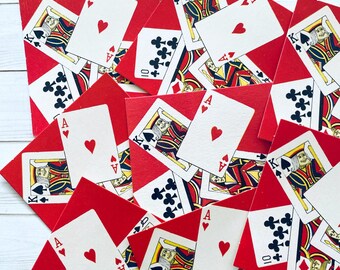 Vintage Playing Cards Tally Cards - Set of 8 - Junk Journal, Paper Ephemera, Craft Supplies, Unused Gibson Bridge Tallies Lot, Suits
