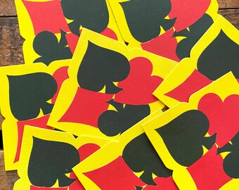 Vintage Playing Card Suits Tally Cards - Set of 8 - Junk Journal, Paper Ephemera, Craft Supplies, Unused Gibson Bridge Tallies Lot
