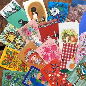 jeu de cartes vintage - lot de 50 - cartes enfants vintage, scrapbooking, papier éphémère, journal indésirable, oeuvre d'art modifiée, fournitures créatives, collage