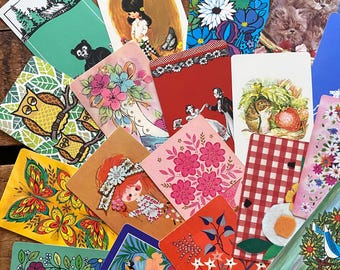 Naipes antiguos - Juego de 50 - Naipes infantiles antiguos, scrapbooking, papel efímero, diario basura, arte alterado, materiales para manualidades, collage