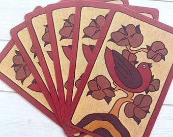 Vintage Mod Bird Bird Playing Cards - Set of 6