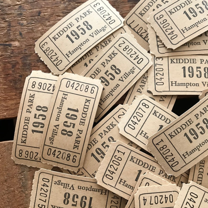Vintage Tickets 20 Tickets Vintage Carnival Tickets Etsy