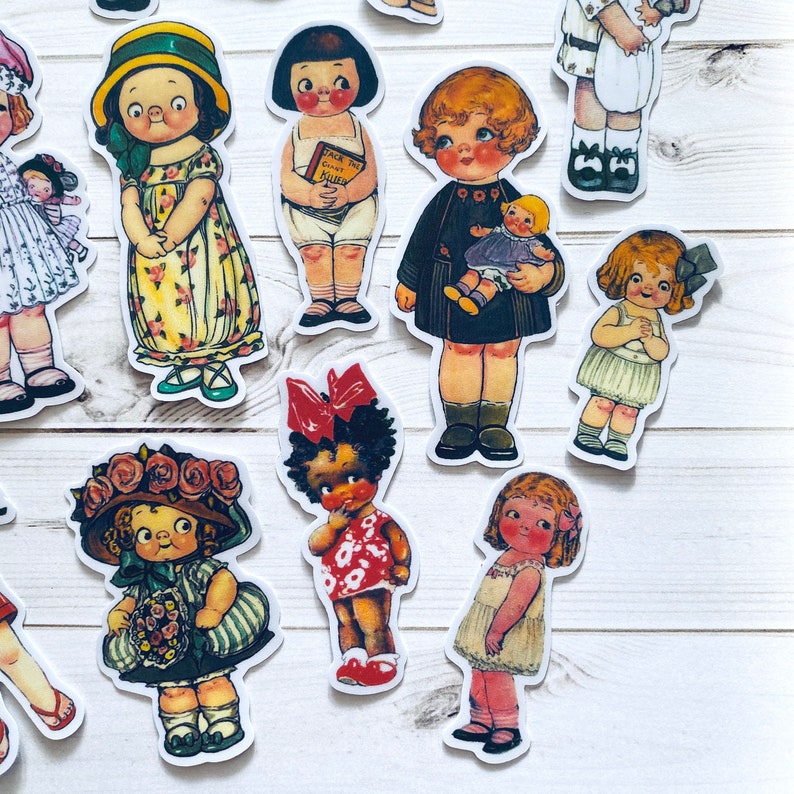 Little Girl Stickers Set of 19 Journal Stickers Paper - Etsy