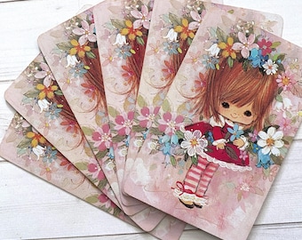 Baraja de cartas Vintage Kitsch Mod Girl - Juego de 6