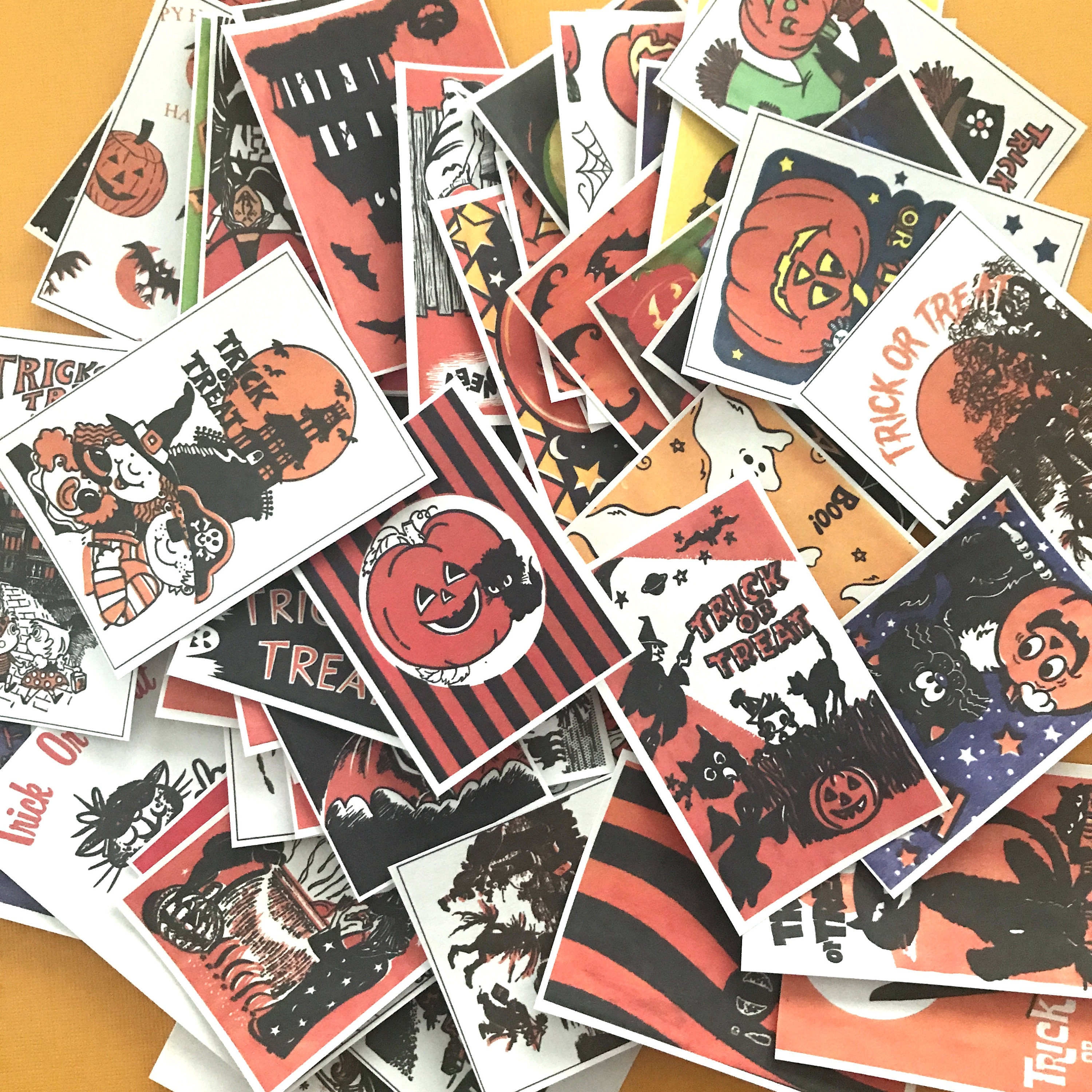 Vintage Halloween Stickers - Set of 49 - Handmade Stickers, Halloween…