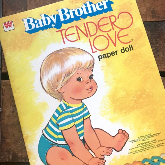 Vintage Baby Brother Tender Love Paper Doll Book - Unused / Uncut - Vintage Baby Boy Paper Doll Books, Children's Book, 1970s Whitman Book