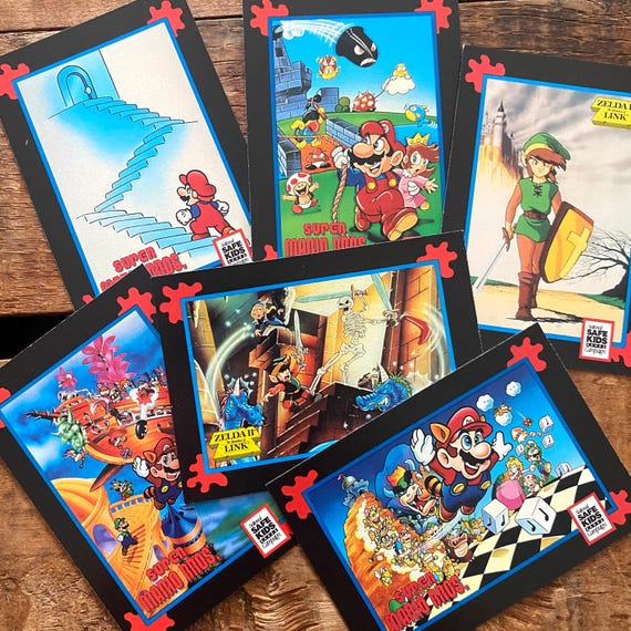 Vintage Nintendo Super Mario Trading Cards - Set of 6 - Junk