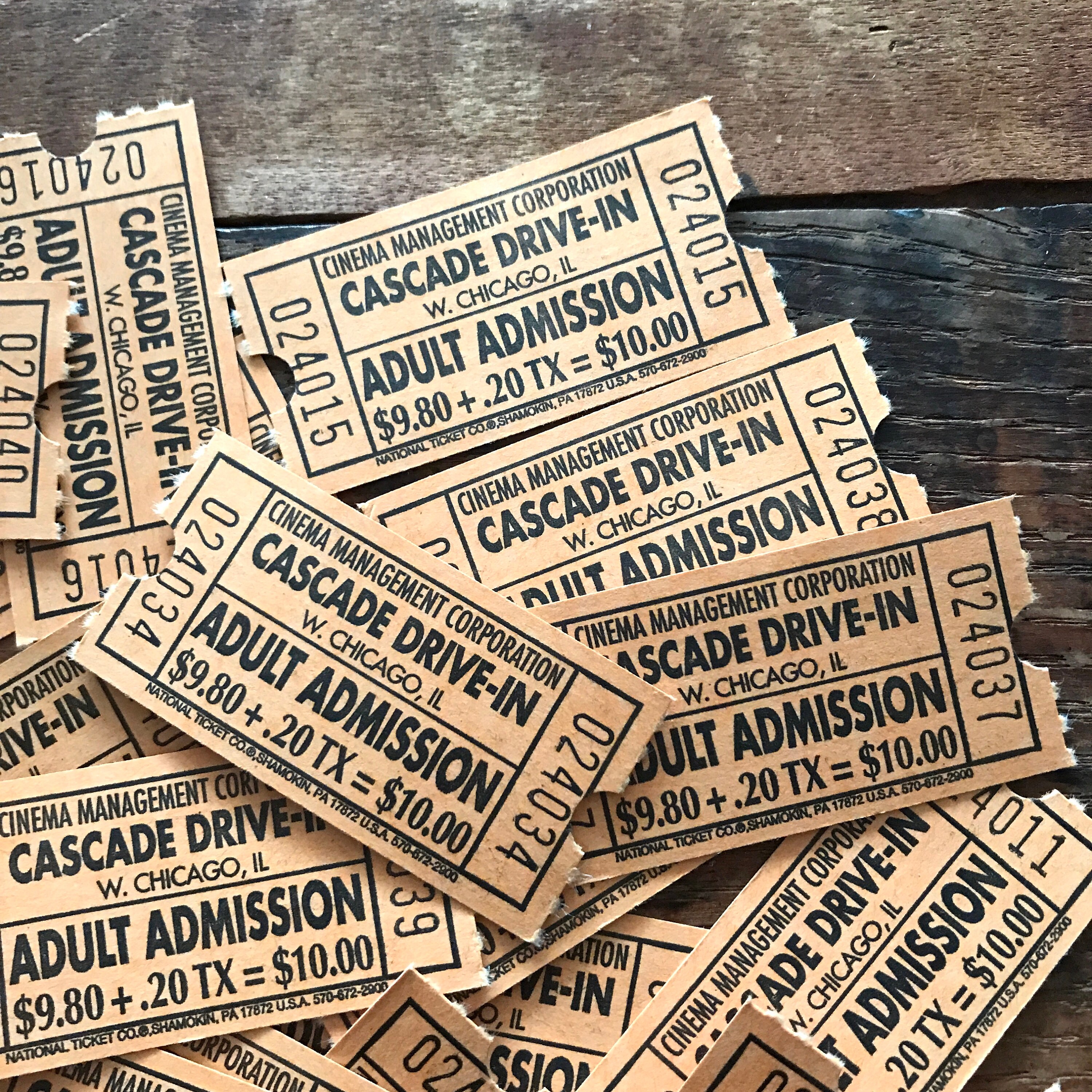 Vintage Tickets - 20 Tickets - Vintage Movie Tickets