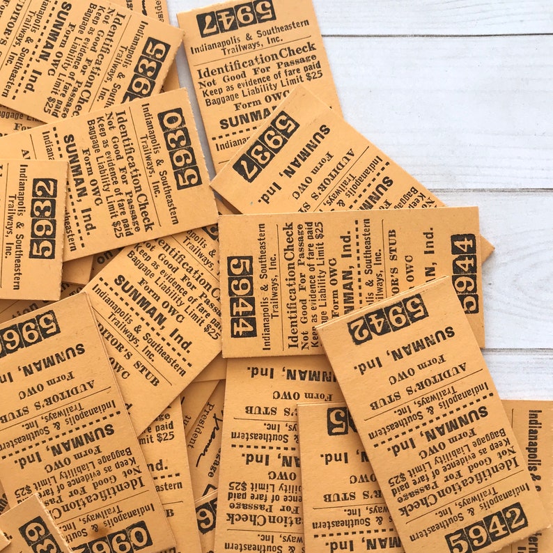 Vintage Railroad Tickets - Set of 5 - Vintage Tickets, Vintage Paper ...