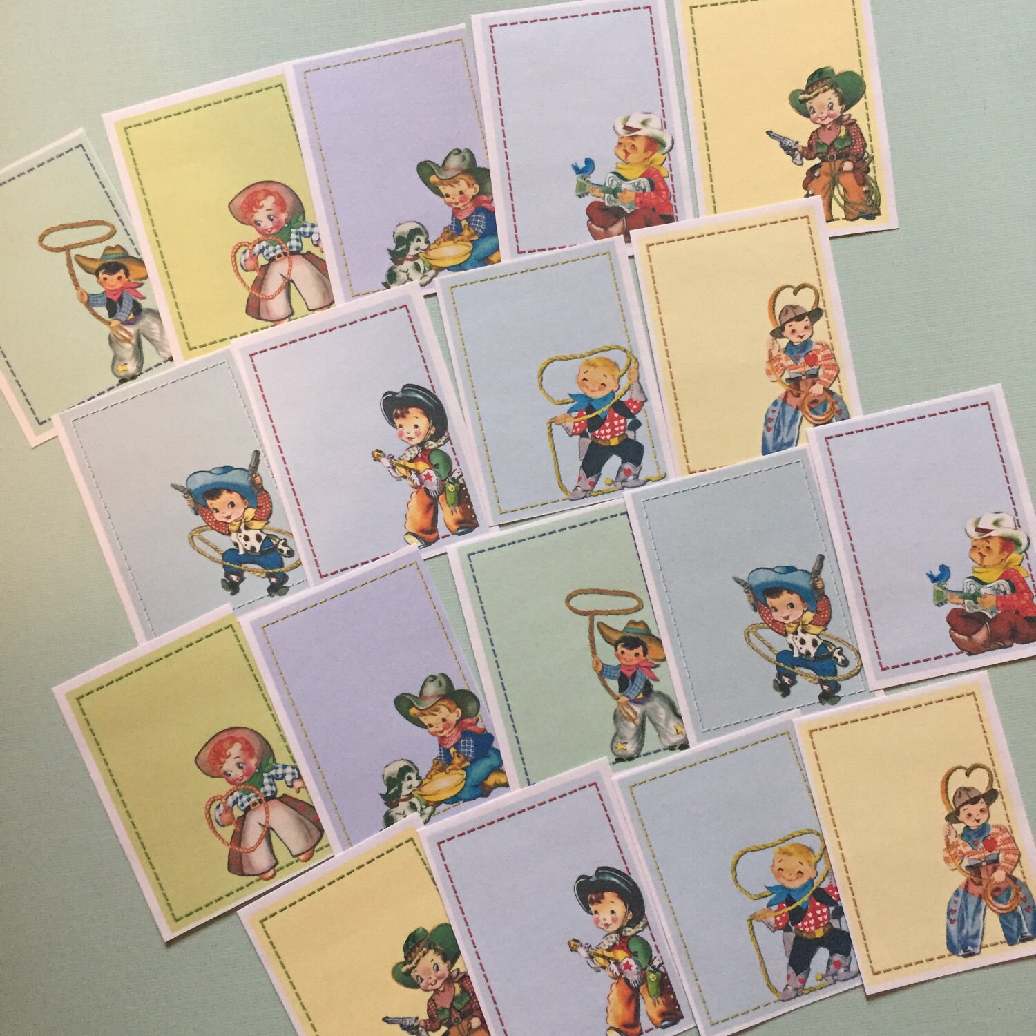 Vintage Cowboys Stickers Set of 18 Handmade Stickers | Etsy