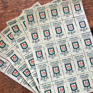 Vintage Trading Stamps - 4 Sheets, 100 Stamps - Vintage Saving Stamps, Junk Journal, Green Stamps, Paper Ephemera Stamps, Grocer Stamps