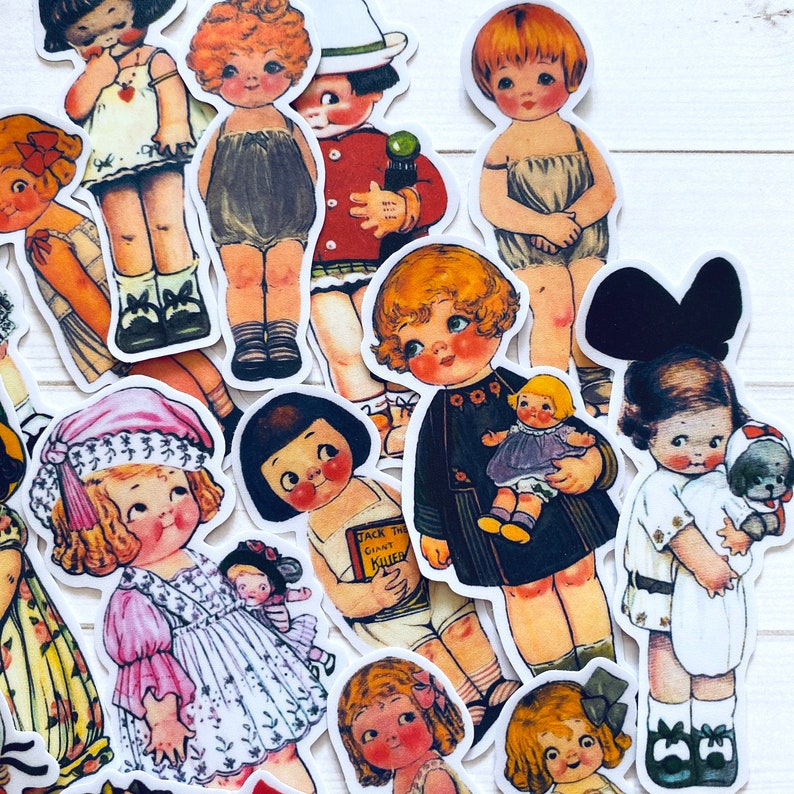 Little Girl Stickers Set of 19 Journal Stickers Paper - Etsy
