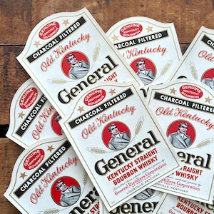 Vintage Whisky Etiketten - 5er-Set - Vintage Etiketten, Junk Journal Label, Papier Ephemera, NOS Werbeetiketten, veränderte Kunst, Bourbon Whisky