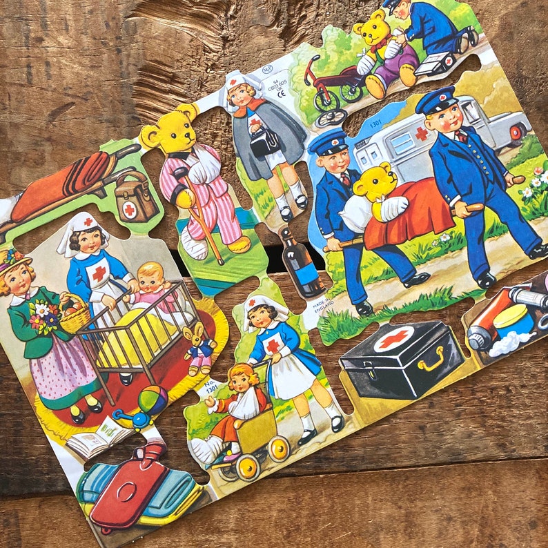 Junk Journal Ephemera Paper Ephemera Cute Children German Scraps Cut Outs Teddy Bears Nurse Children Ephemera Die Cuts Children